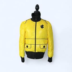 Vintage Y2K Yellow and Black Rocawear down feather puffer jacket Size Large